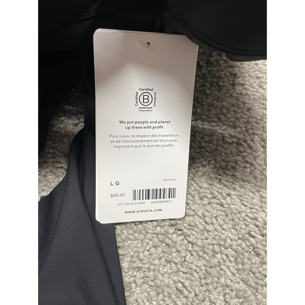 Athelta 2-in-1 Ultimate Support‎ Top Black with Built In Bra NWT Large A-C - Picture 4 of 5